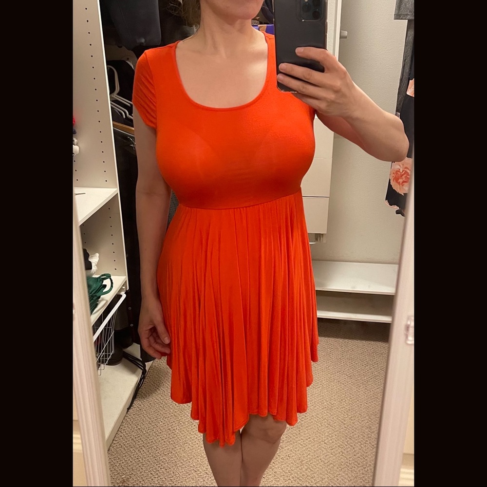 Orange Vacation Beach Dress